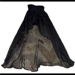 Forever 21 Black  Bodycon Black Dress Asymmetrical High Low Size Small